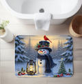 Snowman Lantern Rug – Peaceful Winter Woodland Decor