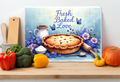 Blueberry Pie Kitchen Cutting Board – Baked with Love Floral Glass Board