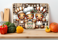 Baking Christmas Crew Gingerbread Glass Cutting Board