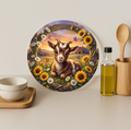 Baby Goat Farm Sunset Glass Cutting Board-Round 12"