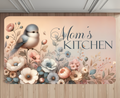 Personalized “Mom’s Kitchen” Floral Bird Rug