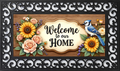 Welcome to Our Home – Floral & Bluebird Outdoor Mat Insert