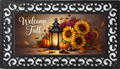 Welcome Fall Lantern & Sunflowers – Outdoor Mat Insert