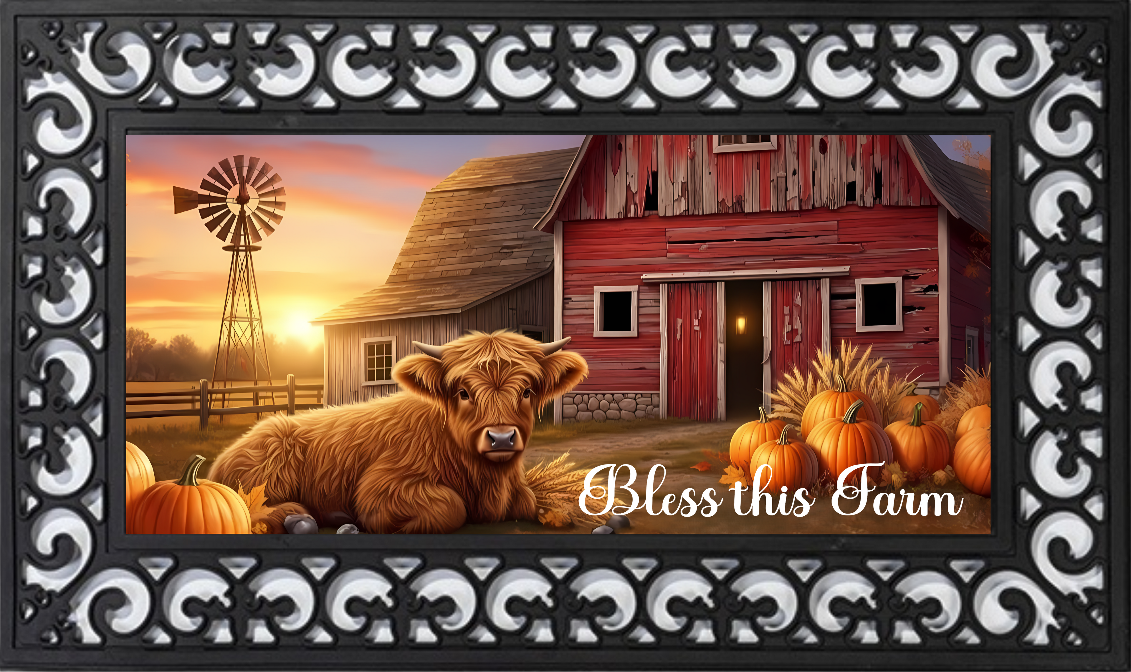 Bless This Farm Fall Mat Insert – Rustic Barn Porch Decor