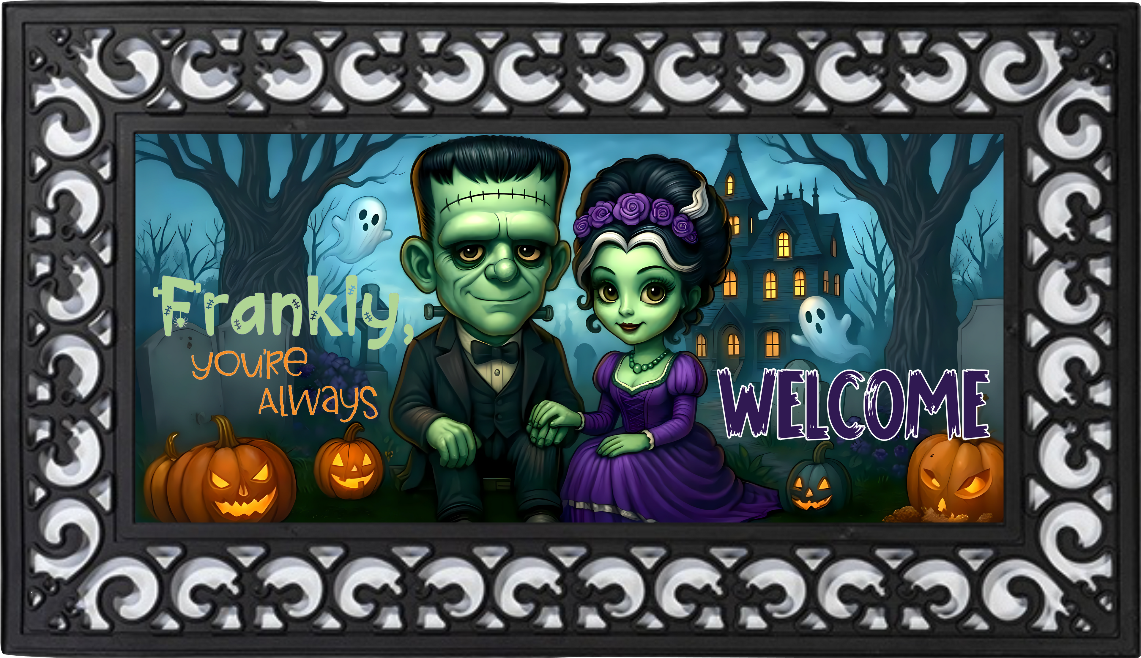 Frankly, You’re Always Welcome – Halloween Outdoor Mat Insert
