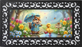 Welcome to the Nut House Spring Mat Insert – Whimsical Animal Porch Decor