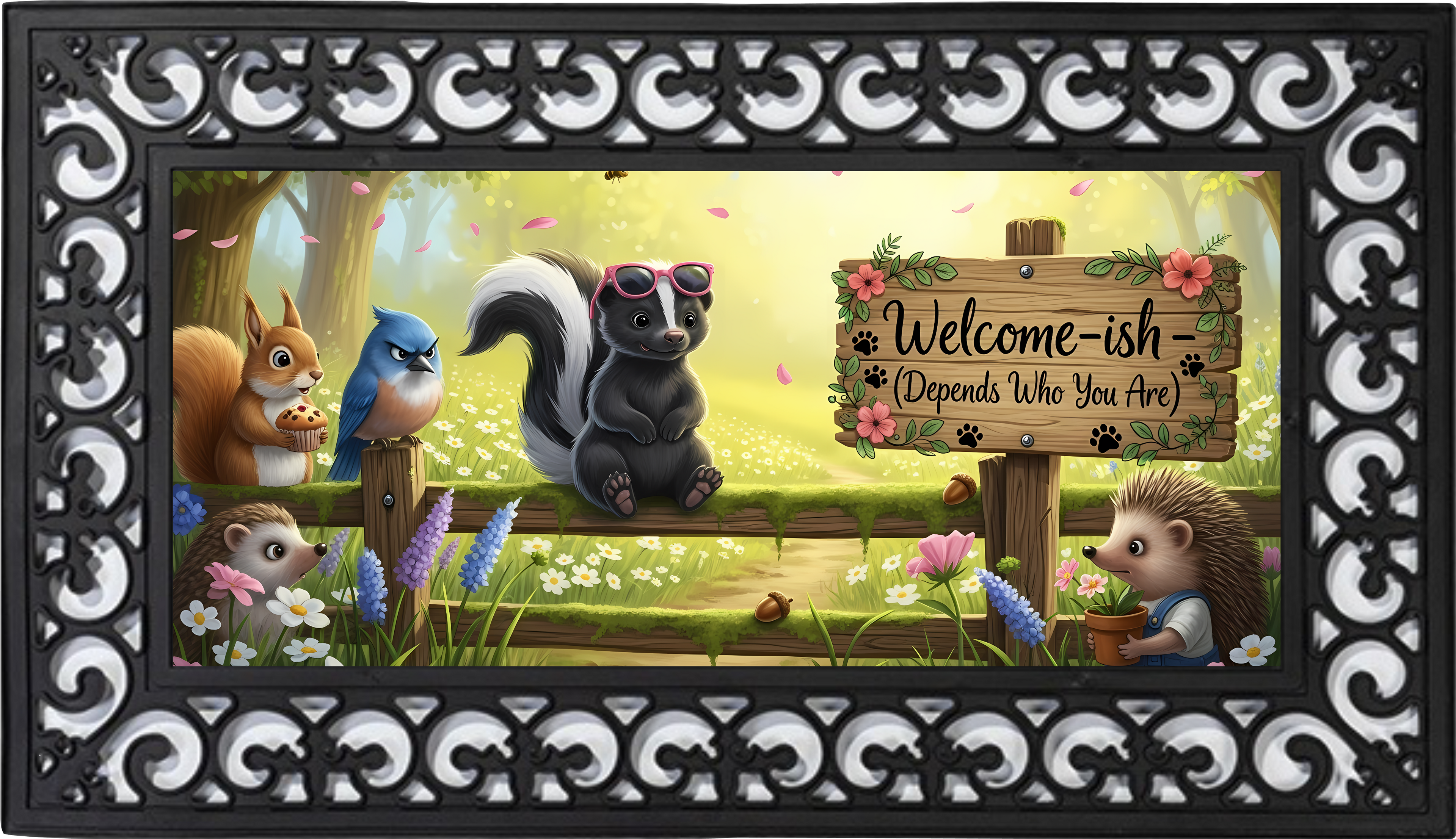Welcome-ish Spring Mat Insert – Funny Woodland Porch Decor