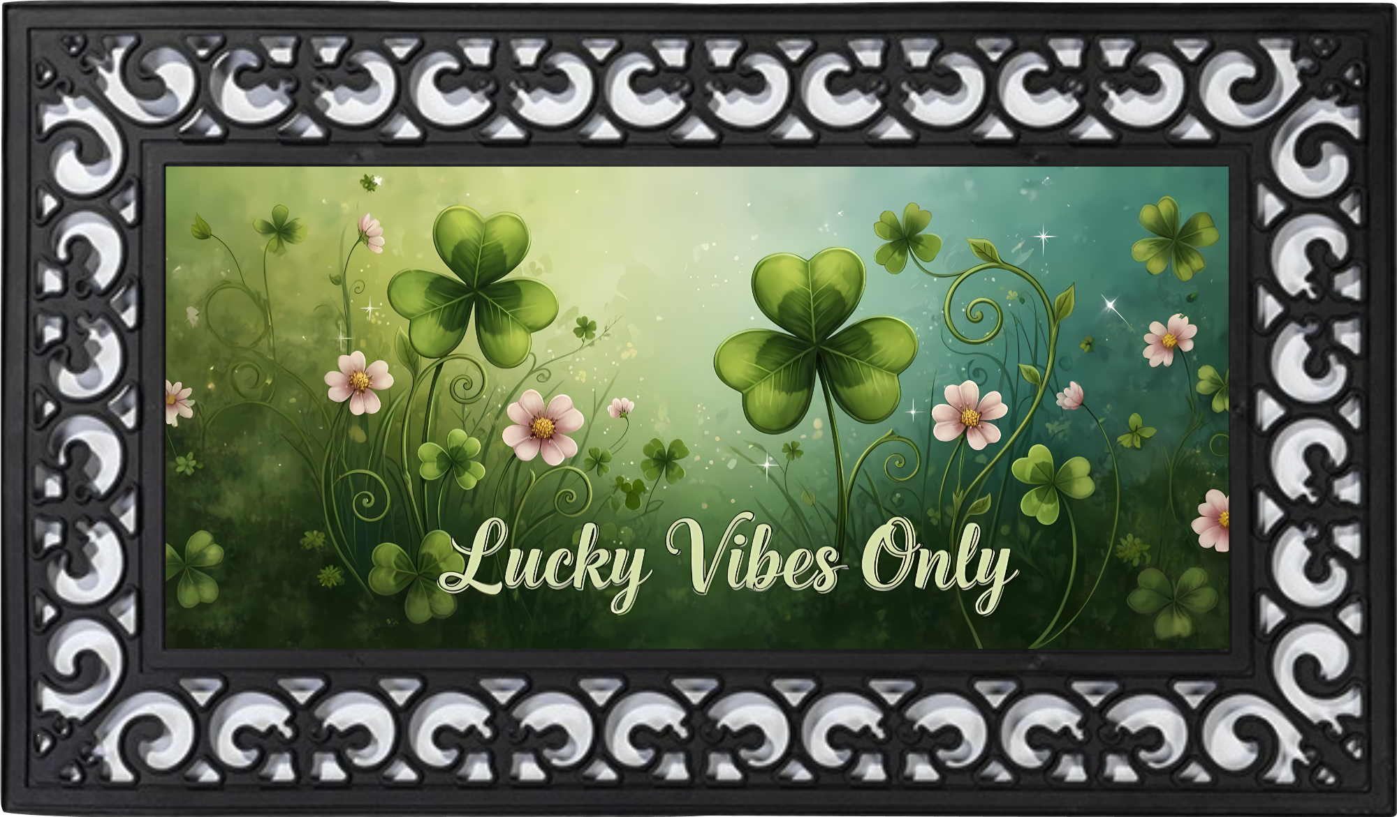 Lucky Vibes Only Outdoor Mat – St. Patrick’s Porch Decor