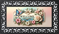 Elegant Floral Welcome Mat Insert – Butterfly Garden Porch Decor