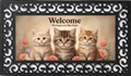Welcome We Hope You Like Cats Outdoor Mat – Floral Kitten Entry Rug