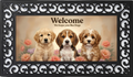 Welcome We Hope You Like Dogs Outdoor Mat – Floral Puppy Entryway Rug