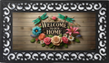 Welcome to Our Home Floral Welcome Mat Insert – Rustic Garden Porch Decor