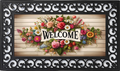 Floral Welcome Banner Mat Insert – Classic Garden Porch Decor