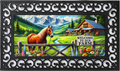 Welcome to Our Farm Horse Welcome Mat Insert – Country Farmhouse Porch Decor