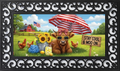 Patriotic Highland Cow Welcome Mat Insert – Farmhouse Summer Porch Decor