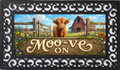 Moo-ve On Highland Cow Outdoor Mat – Farmhouse Front Porch Decor