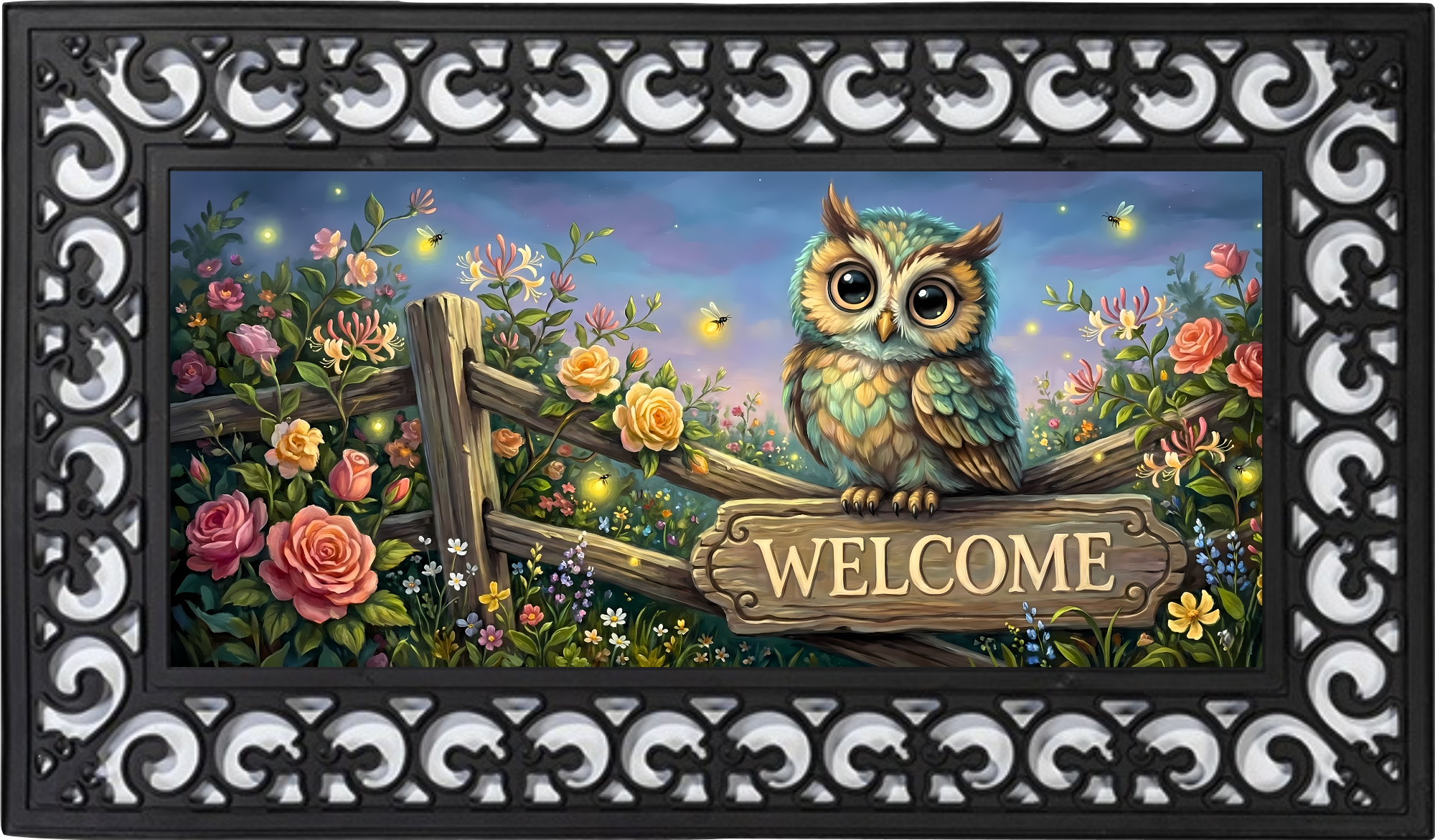 Owl Welcome Outdoor Mat – Whimsical Garden Porch Decor