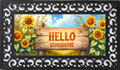 Hello Sunshine Sunflower Outdoor Mat – Bright Rustic Porch Decor