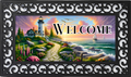 Coastal Lighthouse Welcome Mat Insert – Summer Beach Porch Decor