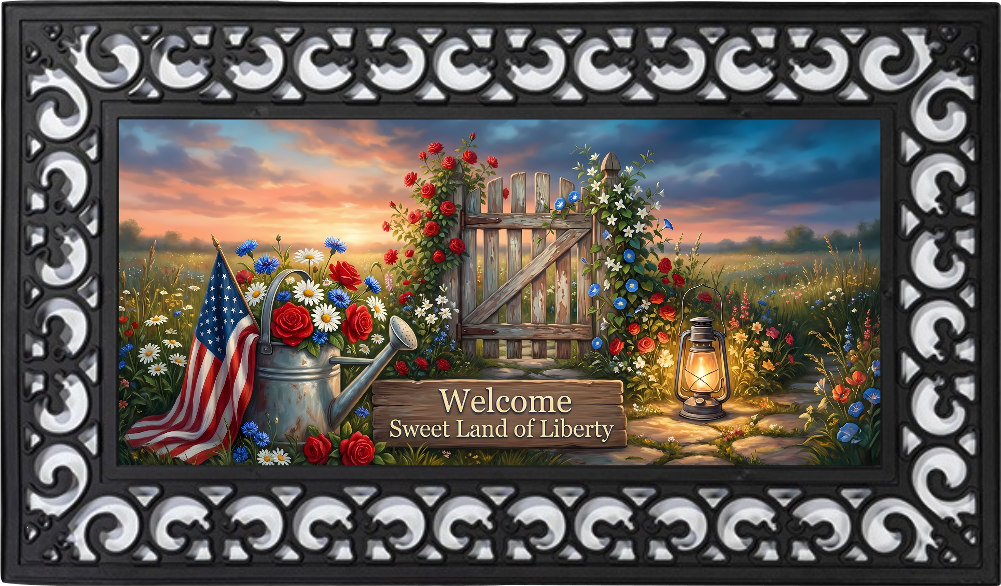 Welcome Sweet Land of Liberty Patriotic Outdoor Doormat Insert