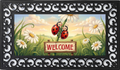 Ladybug Welcome Doormat Insert with Daisies – Spring Garden
