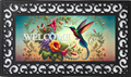 Hummingbird Garden Welcome Mat Insert – Colorful Floral Porch Decor