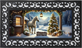 Winter Horse Cabin Welcome Mat Insert – Cozy Farmhouse Porch Decor