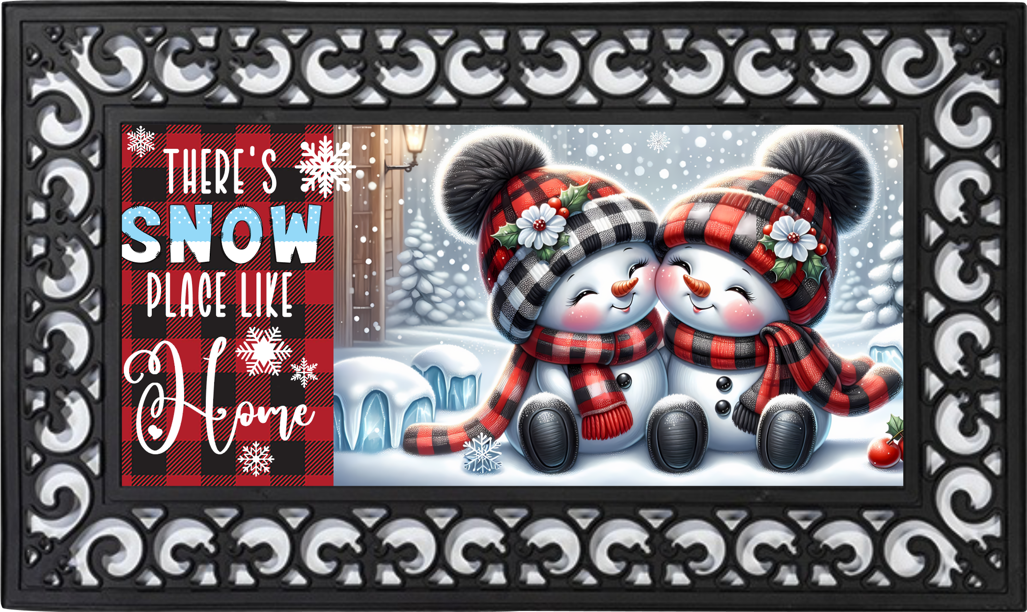 There’s Snow Place Like Home Snowman Mat Insert – Cute Winter Decor