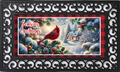 Seasons Greetings Cardinal Mat Insert – Winter Nature Porch Decor