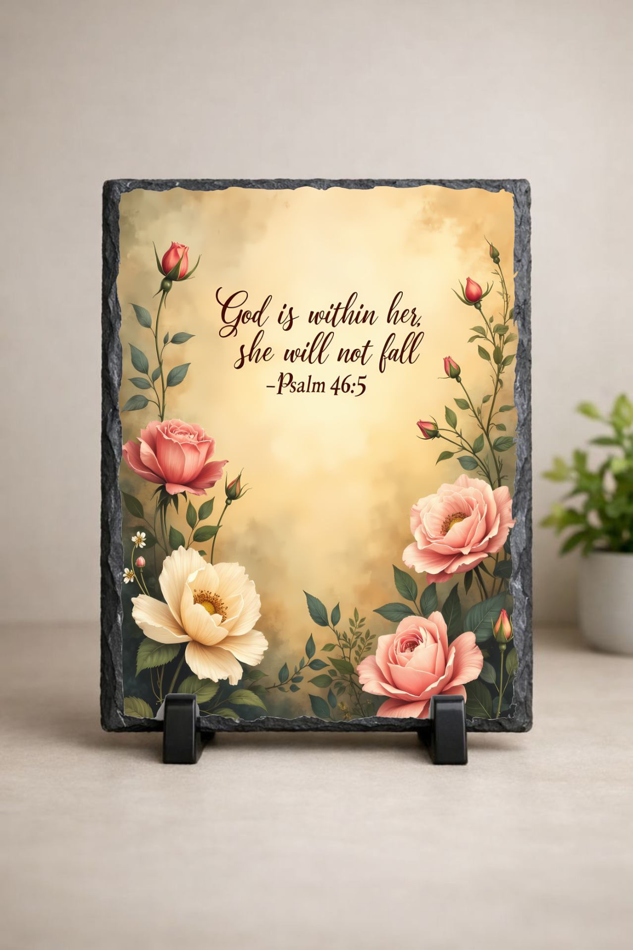 “God Is Within Her, She Will Not Fall” Scripture Slate – Psalm 46:5