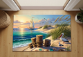 Nautical Sailboat & Pelicans Coastal Rug