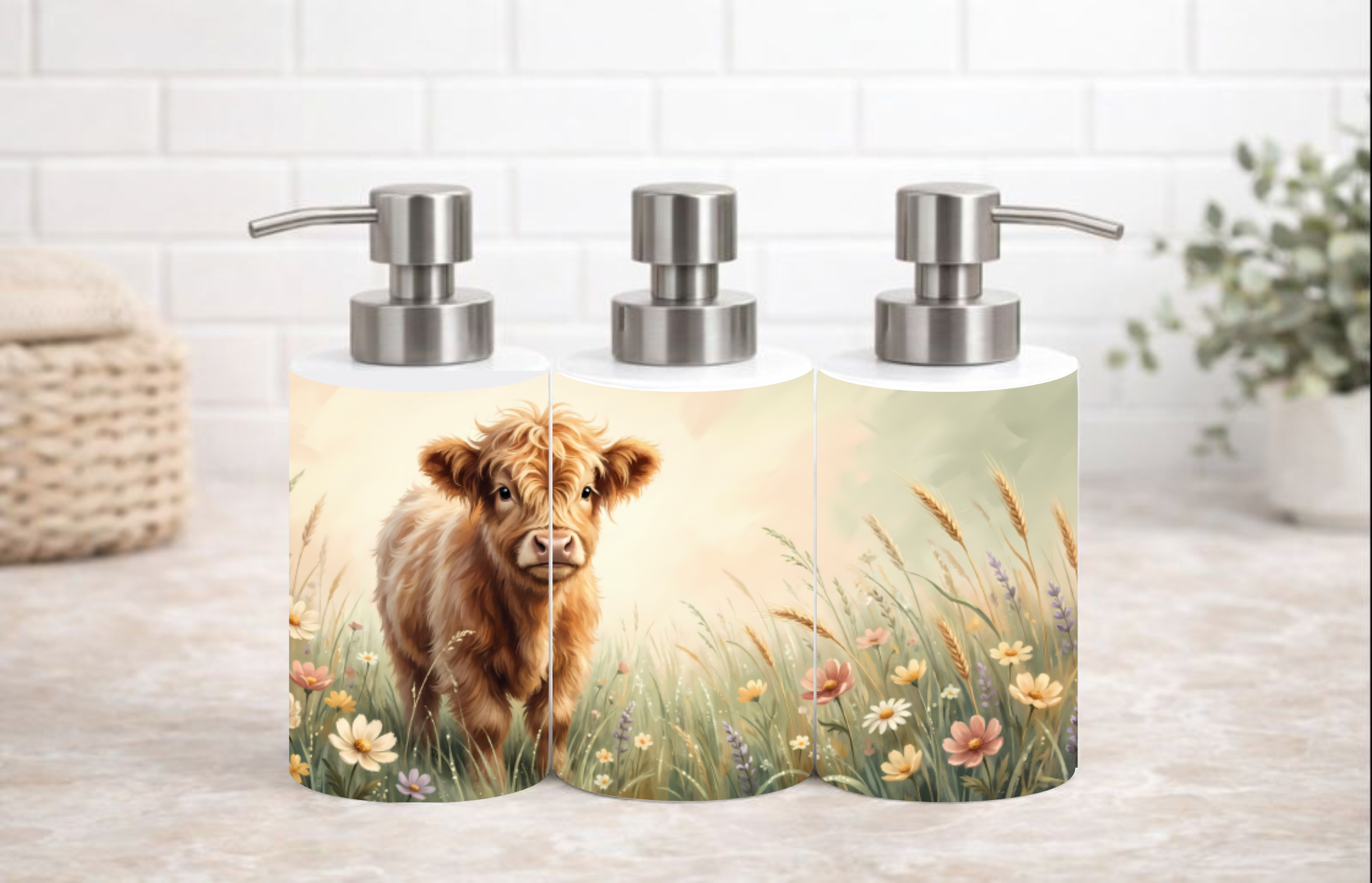 Rustic Highland Cow-Soap & Lotion Dispenser-18 oz