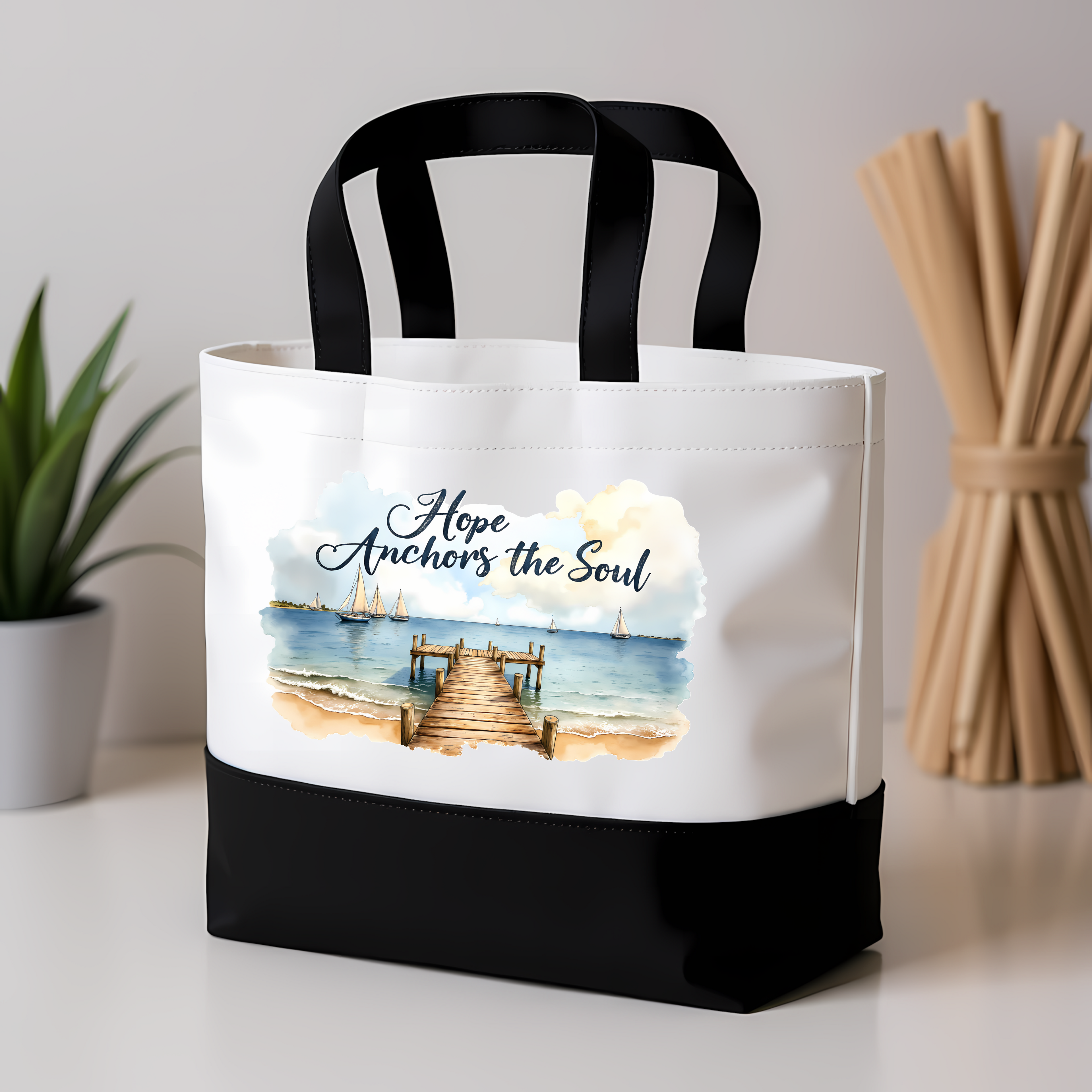 Hope Anchors the Soul Coastal Tote Bag